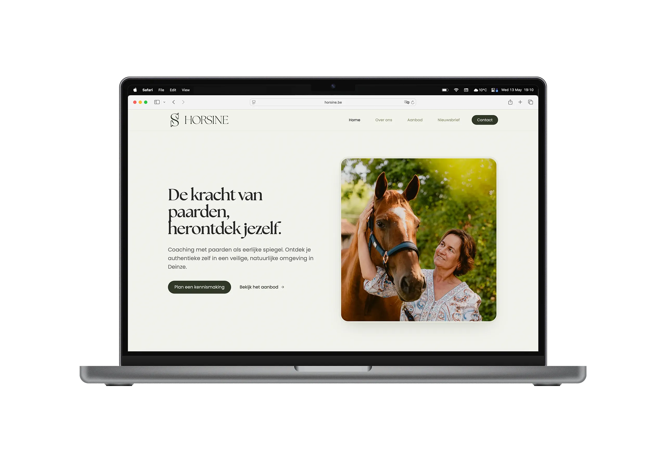 Screenshot van de Horsine website